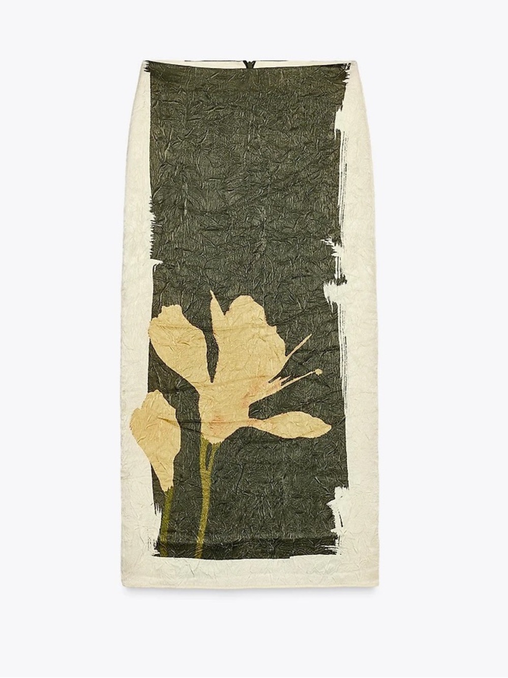 NWT Zara Woman Floral PRINTED WRINKLED EFFECT MIDI SKIRT Size XL - Picture 6 of 11